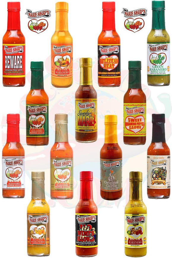 Marie Sharps Hot Sauce Collection 12 bottles
